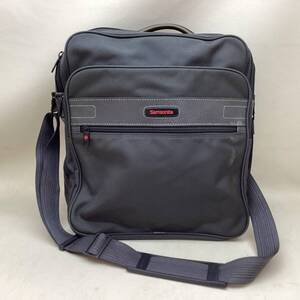 ■Samsonite サムソナイト ナイロン ショルダー スクエアバッグ ２ルーム ダークグレー 中古美品 0.87kg