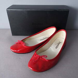 repetto/レペット/36/定価27,300円/箱付き/フランス製/エナメル/バレエシューズ/レッド/赤/レディース