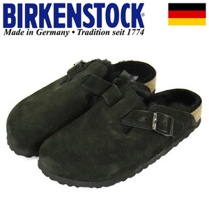 BIRKENSTOCK (ビルケンシュトック) 0259883 BOSTON SHEARLING ボストンシアリング スエードレザーサンダル BLACK ナロー幅 BI222 39-約25.0