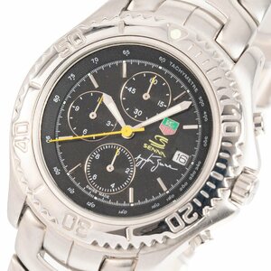 1円 TAG HEUER タグホイヤー セナ CT1118 リンク オラクルレーシング LINK ORACLE RACING QZ クロノグラフ 黒文字盤 腕時計 0923920241105