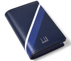 未使用 dunhill ダンヒル サッカー日本代表 JFA公式 レザー カードケース 名刺入れ ミニ財布 サムライブルー