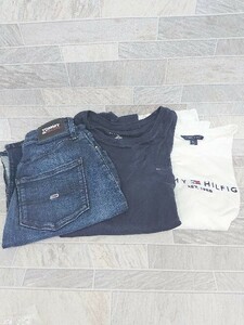 ◇ 《 TOMMY HILFIGER /TOMMY JEANS まとめ売り3点セット サイズS/25 デニムスカート Tシャツ レディース 》 P 1406180034917