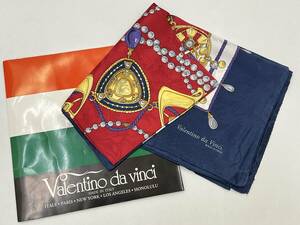 i2818KI ヴァレンティノ ダ ・ヴィンチ 大判シルクスカーフ Valentino da Vinci 未使用保管品