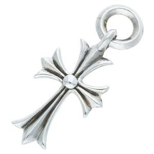 クロムハーツ Chrome Hearts TINY CH CROSS/タイニーCHクロス チャーム/シルバーネックレストップ 中古 SJ02