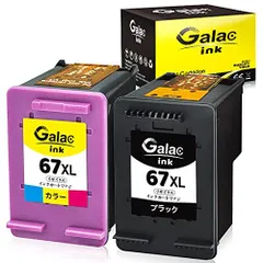 【Galac ink】HP 67 XL/XXL (ブラック 増量 + カラー 増量）*2個セット 残量表示付 再生インクカートリッジ 対応機種：HP ENVY 6020/ 6000 / ENVY Pro 6420