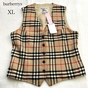 大きいサイズ burberrys バーバリーズ BURBERRY バーバリー 定番 ノバチェック ベスト ベージュ ウール 13 XL 3L XXL レディース ジレ 