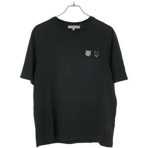 MAISON KITSUNE メゾンキツネ ダブルボールドフォックスヘッドパッチコンフォートTシャツ SPDFMW00101KJ0119 ブラック S ITQAKH18AZ66