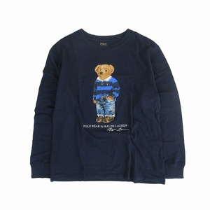 ポロラルフローレン POLO RALPH LAUREN キッズ ポロベア プリント 長袖 Tシャツ クルーネック カットソー 子供服 160 ネイビー ur83