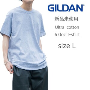 新品未使用 ギルダン ウルトラコットン 6oz 無地 半袖Tシャツ グレー スポーツグレー L GILDAN 2000