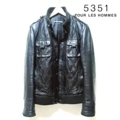 5351 POUR LES HOMMES 黒 レザージャケット L