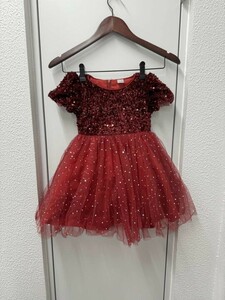 【値下げ中】☆110cm☆女の子　スパンコール　メッシュ　スカート　ショート　プリンセス　スカート　パフォーマンス　ホスティング　半袖