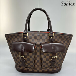 1円【超極美品】LOUIS VUITTON ルイ ヴィトン ダミエ マノスクGM トートバッグ ラージトート ハンドバッグ ショルダーバッグ