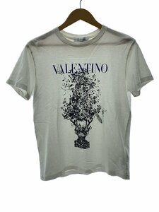 VALENTINO◆フラワーロゴプリント/Tシャツ/XS/コットン/ホワイト/UB3MG08X5UE