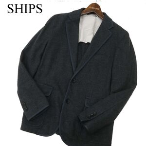 SHIPS シップス 秋冬 パイピング★ ジャージー ウール ブレザー テーラード ジャケット Sz.S　メンズ グレー 日本製　C3T11812_C#N