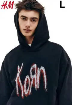 新品 H&M × KORN バンド パーカー L