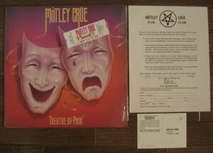 US盤 ファンクラブ加入シート付 Motley Crue / Theatre Of Pain