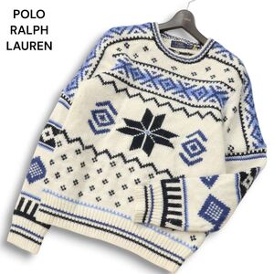 POLO RALPH LAUREN ポロ ラルフローレン 現行タグ★ 秋冬 アルパカ混 ノルディック スノー柄 ニット セーター Sz.M メンズ　I5T00147_1#K