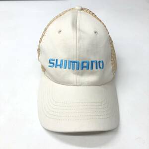 90s シマノ SHIMANO フィッシングキャップ ベージュ系 メッシュキャップ フリーサイズ