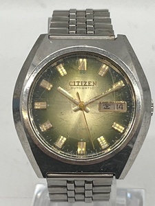 K4947A■ CITIZEN シチズン 4-821548 シチズン 腕時計 稼働品 自動巻 オートマ AT 21石 デイデイト グリーン文字盤 ビンテージ ウォッチ ■