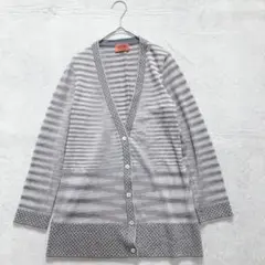 【MISSONI】 (F) イタリア製 ウール 総柄 カーディガン ニット