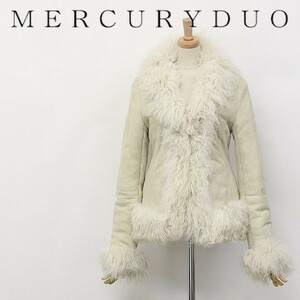 ◆MERCURYDUO/マーキュリーデュオ 羊革 ムートン ハーフ コート アイボリー