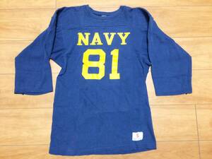 70’s Champion NAVY バータグ フットボールＴシャツ 希少Ｓサイズ