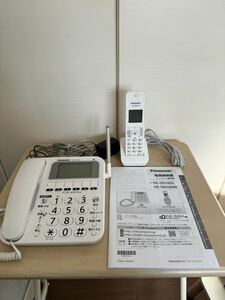 ★Y80★ 美品 Panasonic パナソニック VE-GE10DL -W ホワイト コードレス電話機 子機1台 電話線2本 箱付き 説明書付き