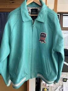 AVIREX ICON JACKET TURQUOISE XXL アビレックス　革ジャン　ターコイズ　日本未発売　FAT JOE