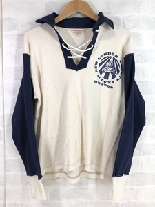 Cushman クッシュマン 長袖 ロンT スウェット Vネック 生成り SIZE:M MH632022022403