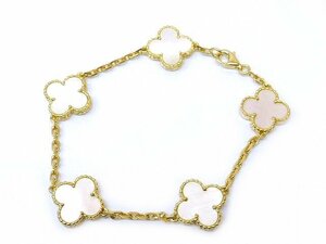 ヴァンクリーフ&アーペル ■ VCARA41800 ヴィンテージ アルハンブラ 5モチーフ ブレスレット K18 シェル VanCleef&Arpels □6F6G