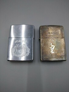 ◯Zippo ジッポー オイルライター 2個セット シルバー 喫煙具　ライター火花確認済み