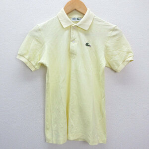 ◇ ラコステ/LACOSTE 鹿の子地 半袖ポロシャツ■黄/LADIES/101【中古】■