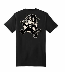 ★ラッキー13 Tシャツ LUCKY13 The TOMCAT 黒 M 新品 正規品 felix the cat フィリックス 黒猫 hot rod