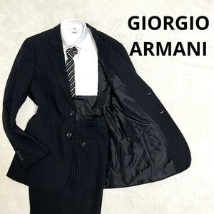 591 GIORGIO ARMANI ジョルジオ アルマーニ セットアップスーツ ブラック 50