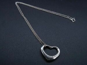 1円 ■美品■ TIFFANY＆Co ティファニー エルサペレッティ オープンハート SV925 ネックレス アクセサリー レディース シルバー系 AY4738