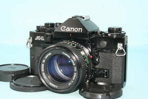 1円～ 完動美品 キヤノン Canon A-1 ブラック + New FD 50mm f1.4 返品保証 レンズセット ＃01024