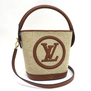 未使用 ルイヴィトン バッグ プティバケット ニットラフィア 2WAY M59962 NSランク レザー ストロー LOUISVUITTON【送料無料】【名谷店】