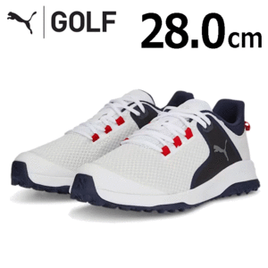 PUMA FUISON GRIP 377527 【プーマ】【スパイクレス】【サイズ：28.0cm】【カラー：04 White/Silver/Navy】【GolfShoes】