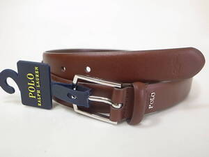 【送料無料 即決】POLO RALPH LAUREN ADJUSTABLE LEATHER DRESS BELT BROWN レザー ベルト ブラウン 茶 サイズ42 新品 ポロ ラルフローレン