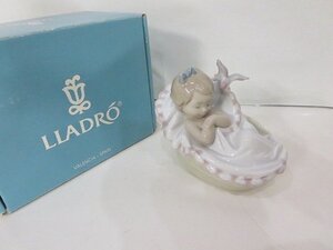 Lladro [リヤドロ] 私の夢 [6710] 陶器製置物 フィギュリン 陶器人形 インテリア 高さ10cm 幅12cm 赤ちゃん 小鳥 リボン /中古品 V23.0