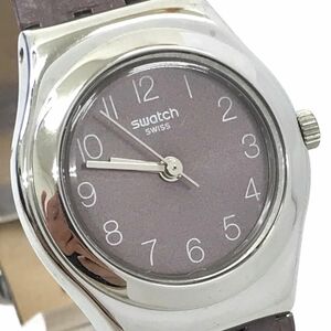 美品 Swatch スウォッチ IRONY アイロニー SMOOTHLY GREY 腕時計 YSS269 クオーツ ラウンド コレクション グレー 電池交換済み 動作OK