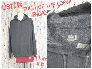 ★送料無料★ ＵＳ古着 FRUIT OF THE LOOM フーディー フルーツオブザルーム スウェットパーカー メンズ パーカー 裏起毛 ４Ｌ 相当