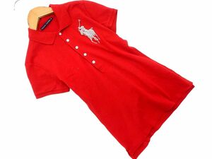 Ralph Lauren ラルフローレン ビーズ ポロシャツ sizeM/赤 ■◆ ☆ efb9 レディース