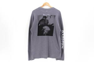 【極美、即完売品】OAMC surreal long sleeve Tshirts M 袖ロゴ プリント フォト 長袖 ロングスリーブ ロンT グレー 定価\47,850