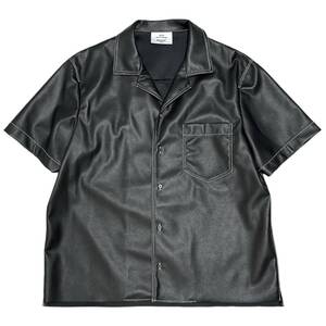 BASICKS ベイシックス　Began Leather S/S Shirts ブラック サイズ:M