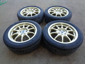 SSR TYPE-F 16×7.0+48 PCD100×5 ＆ 205/50R16 2021年製 5分山程度 GC8 インプレッサ