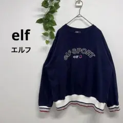 elf エルフ/レディース トレーナー 裏起毛 カジュアル トップス ネイビーL