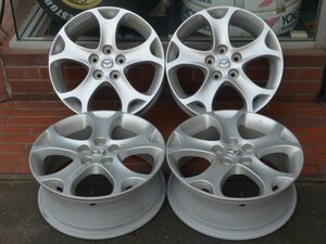 17インチ マツダ プレマシー 純正 17X6.5J PCD 114.3 5穴 +52.5 中古ホイール4本セット 流用にも 綺麗に洗浄 ゴムバルブ新品交換済み