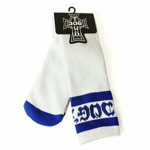 Dogtown (ドッグタウン) ハイソックス 靴下 Striped Tube Socks White×Blue スケボー SKATE SK8 スケートボード HARD CORE PUNK