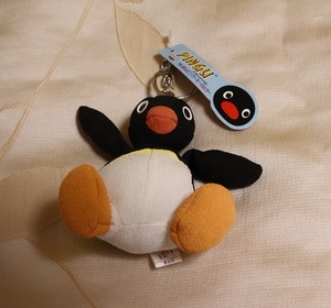 超レア！昔のプライズ品 非売品 ちりめんピングーキーホルダー PINGU ペンギン ぬいぐるみ マスコット 携帯可能 未使用品